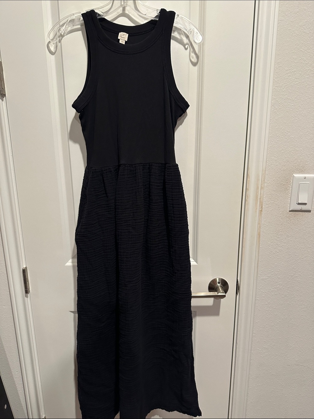 LOFT beach Black Sleeveless Maxi Dress - Classic Everyday Style